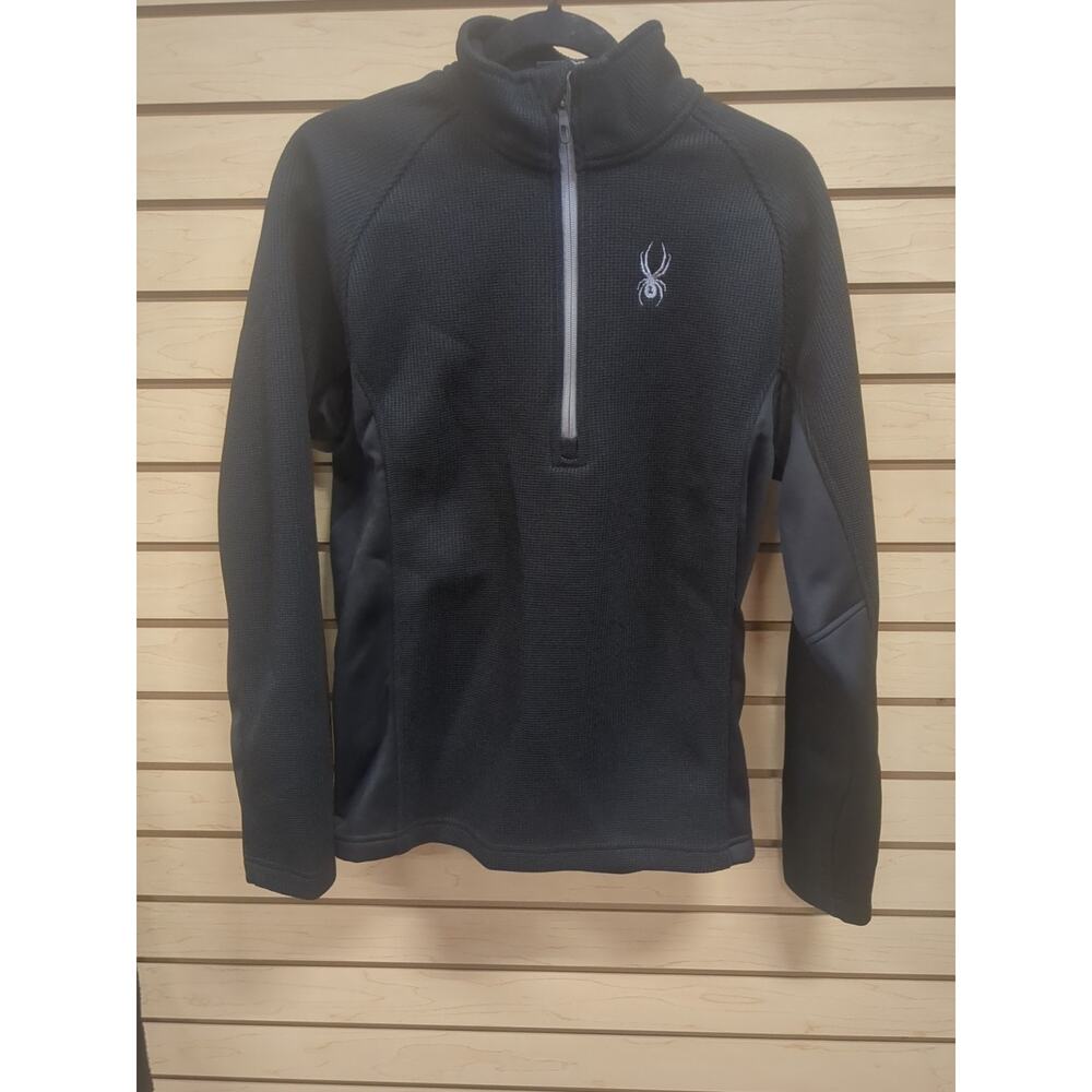 SPYDER Men's Black Small 1/4 Zip Pullover Core Sweater Fleece Jacket